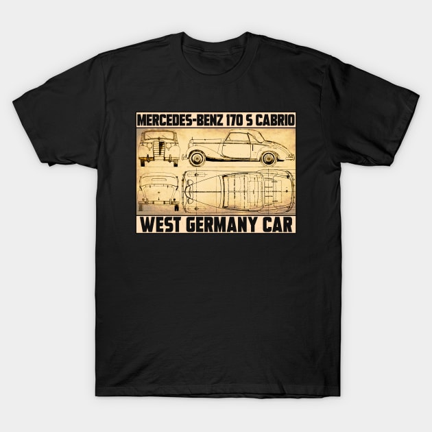 MERCEDES BENZ 170S CABRIO T-Shirt by theanomalius_merch